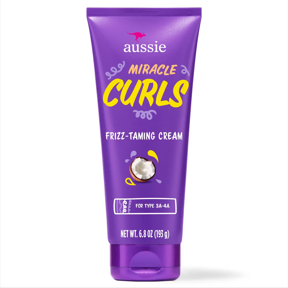 Aussie Miracle Curls Frizz Taming Curl Cream with Coconut & Jojoba - 6.8oz: Texturizing, Basic Conditioning, Sulfate-Free