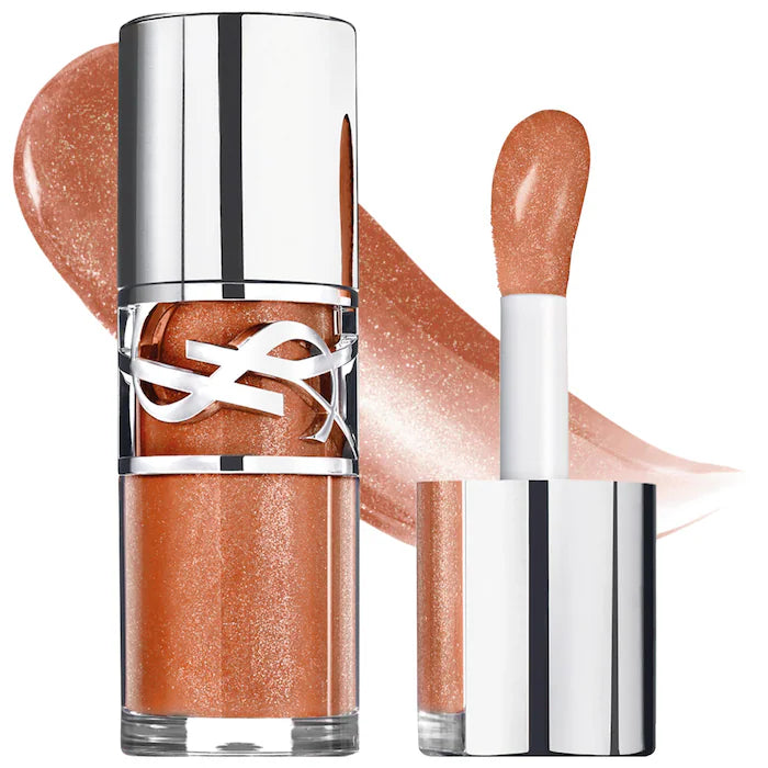 YSL Loveshine Plumping Lip Oil Gloss with Hyaluronic Acid Preventa 05 California Sunshine - warm peach shimmer
