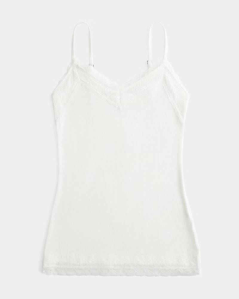 Camiseta de tirantes con ribete de encaje