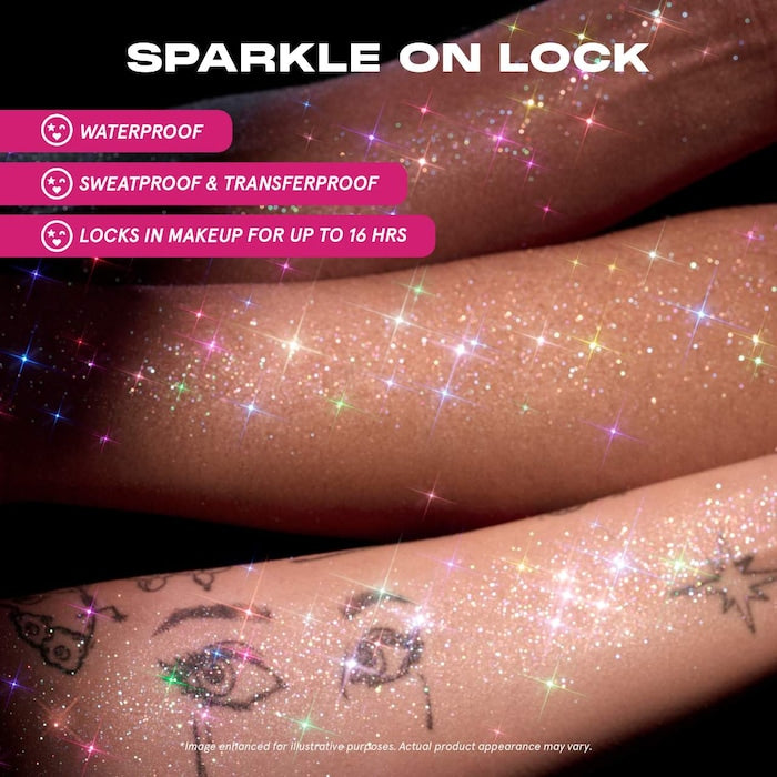 ONE/SIZE by Patrick Starrr 
On 'Til Dawn Glitter Waterproof Setting Spray Preventa