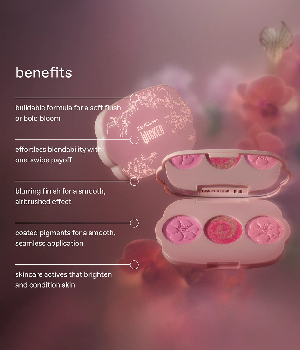 R.E.M. BEAUTY X WICKED: FOR GOOD CHERRY BLOSSOM BLUSH PALETTE PREVENTA