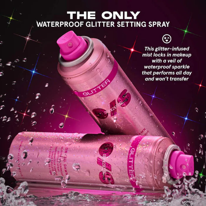 ONE/SIZE by Patrick Starrr 
On 'Til Dawn Glitter Waterproof Setting Spray Preventa