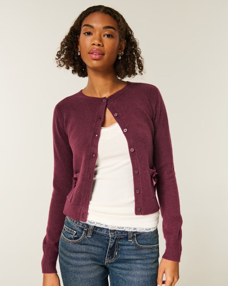 Hollister Comfy Cloud Bow Pocket Cardigan
