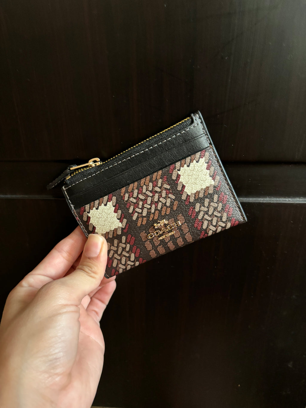 Coach Tarjetero Café estampado