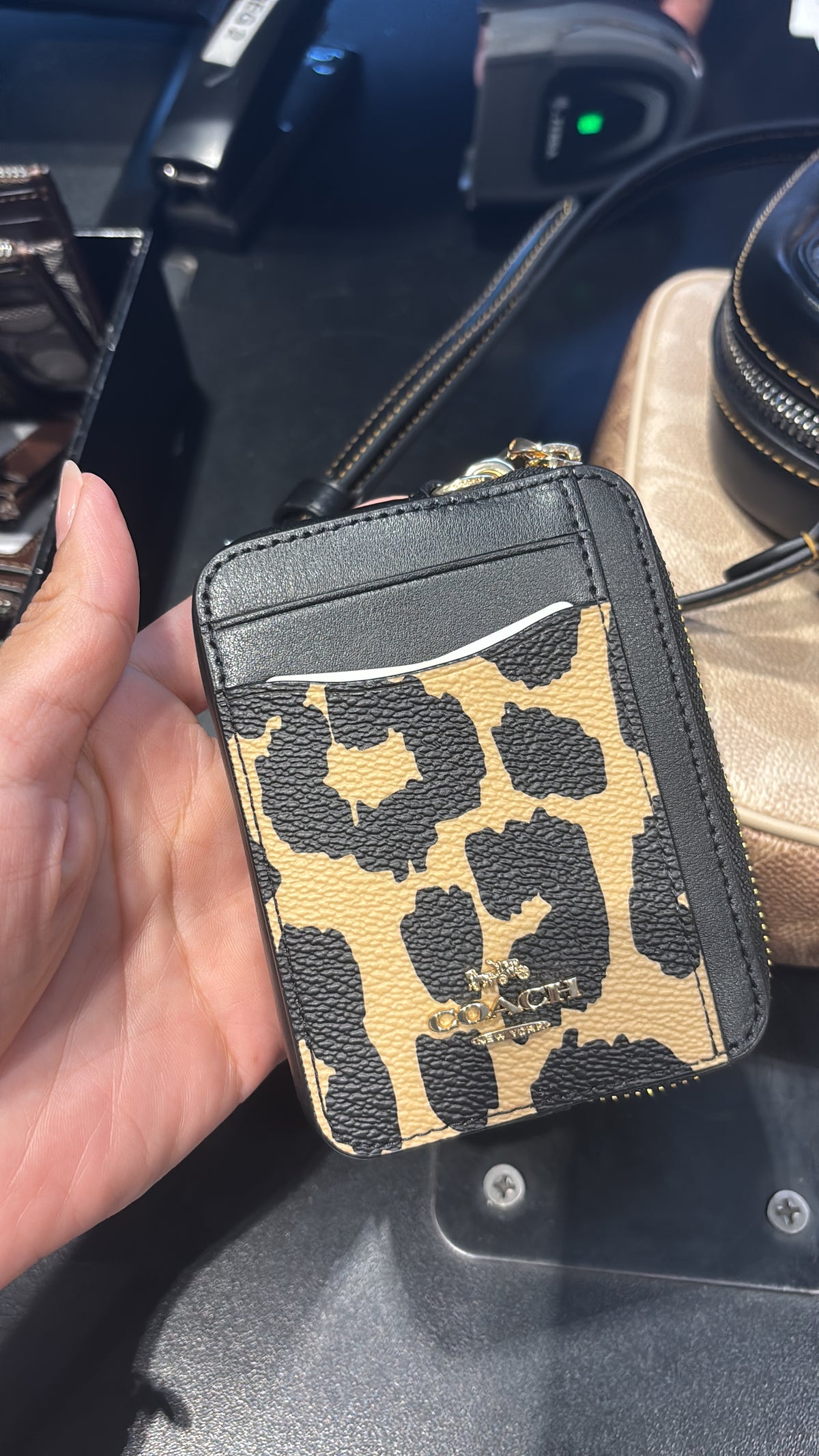Coach Zip card case coach animal print