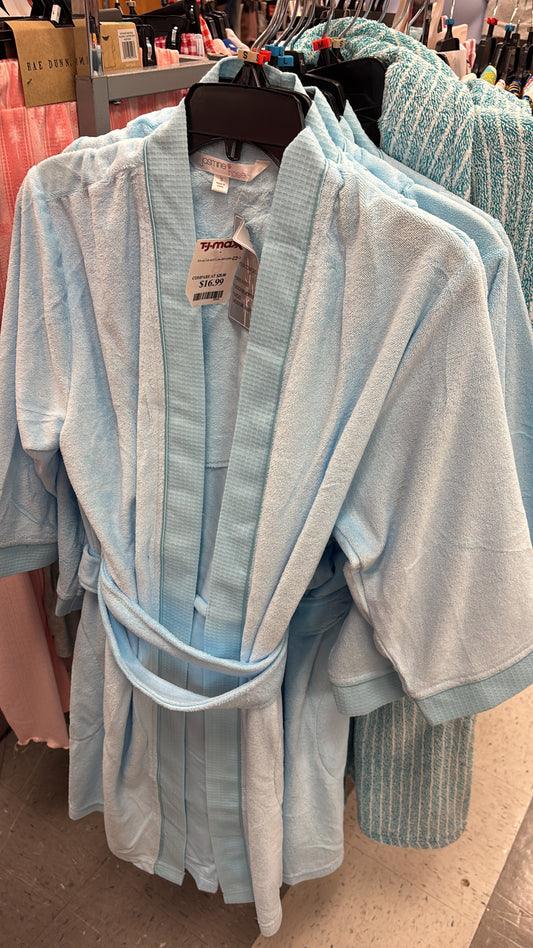 Bata de baño azul