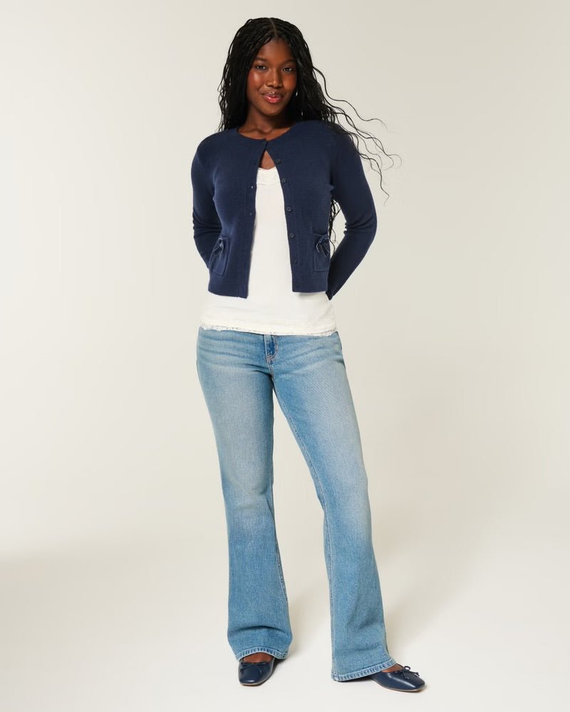 Hollister Comfy Cloud Bow Pocket Cardigan