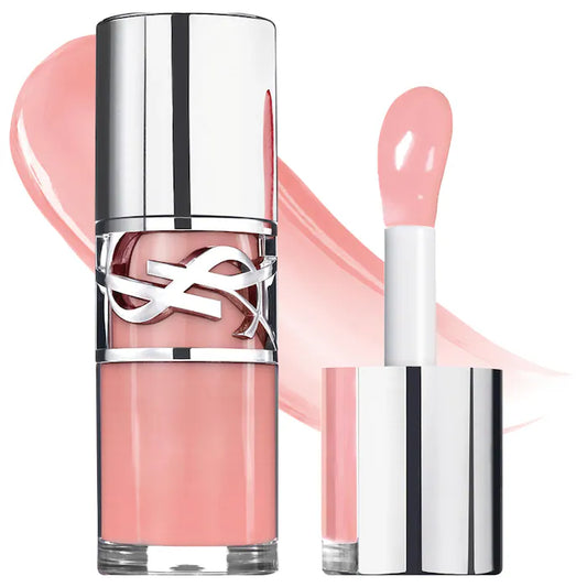 YSL Loveshine Plumping Lip Oil Gloss with Hyaluronic Acid  02 Lucky Moonstone - sheer soft pink shimmer  Preventa