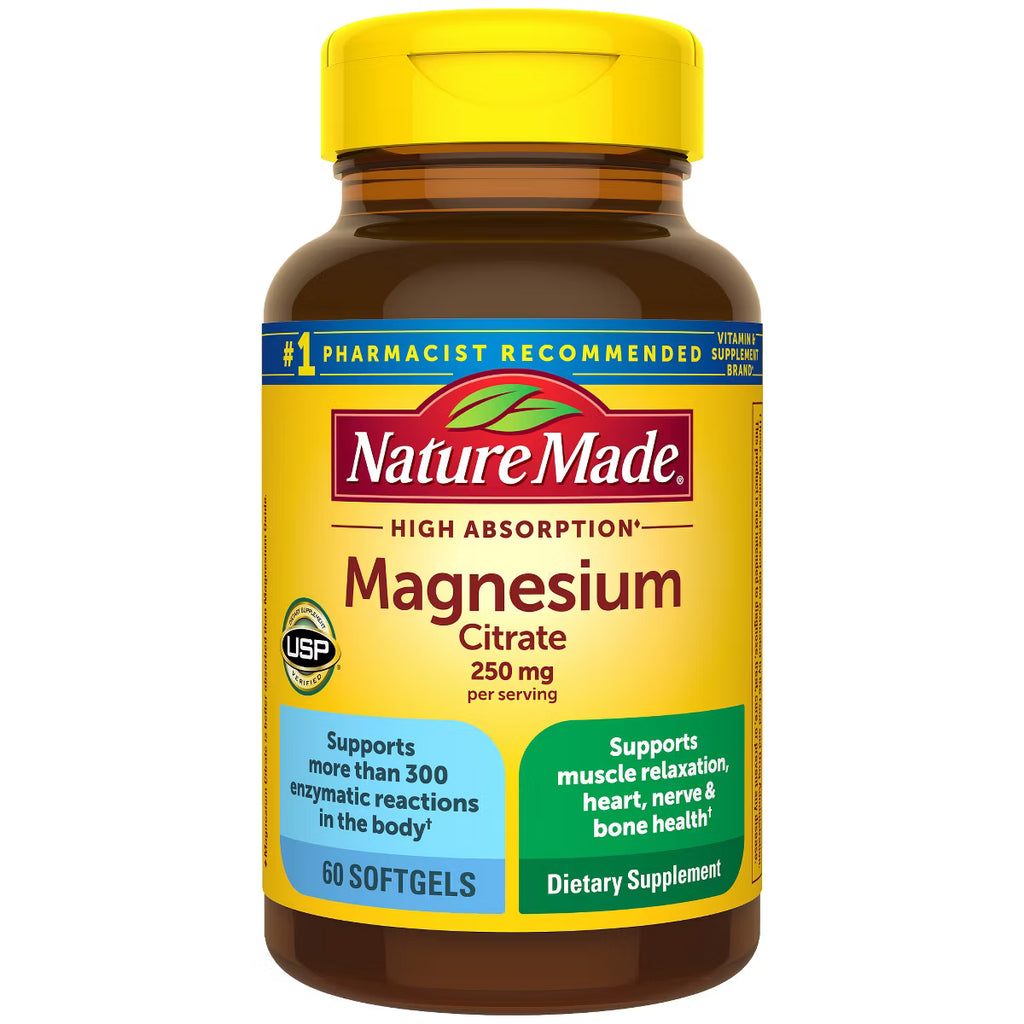 Nature Made Magnesium Citrate 250 mg per serving, Magnesium Supplement, Softgels, USP Verified - 60ct Pre orden