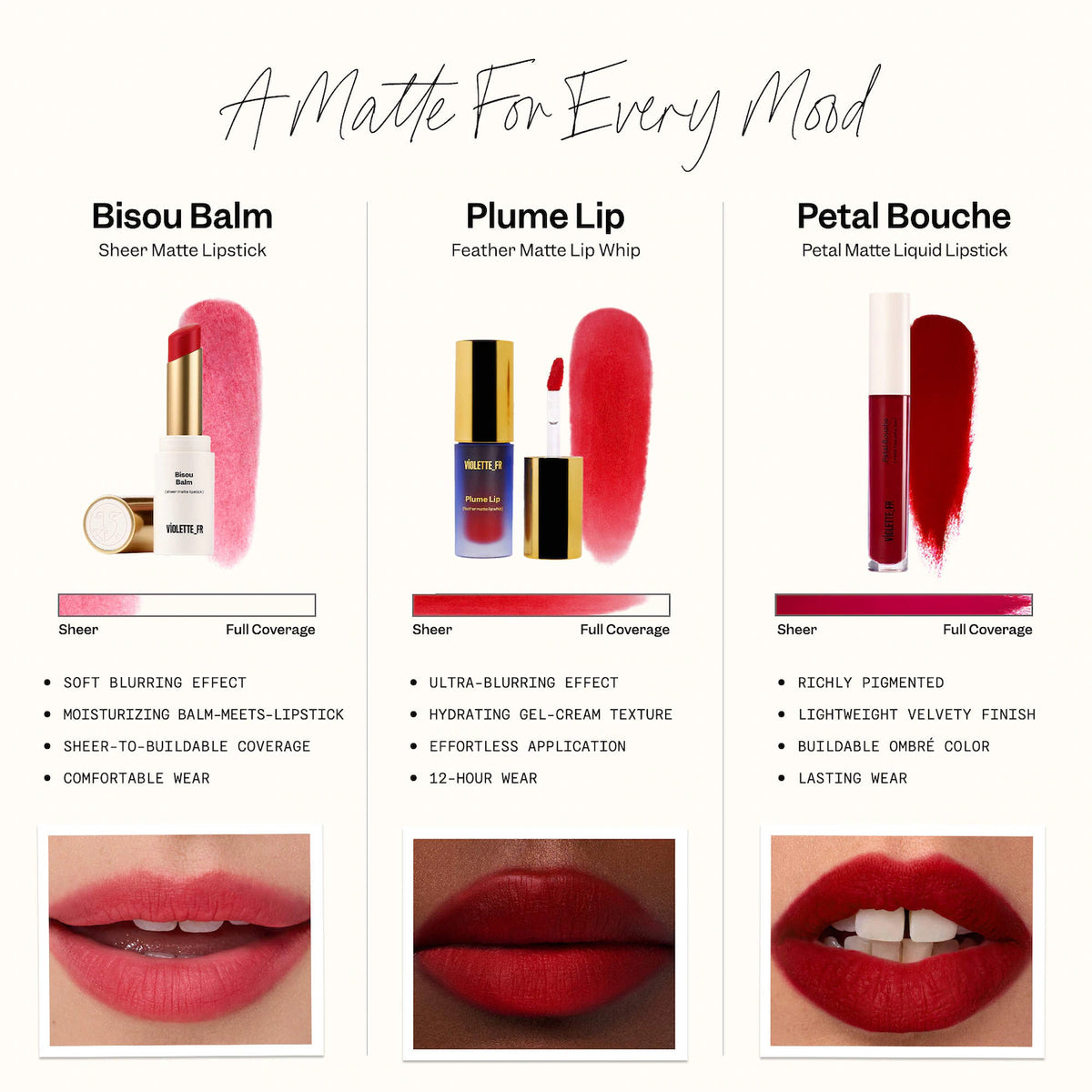 VIOLETTE_FR  BISOU BALM Sheer Matte Lipstick Pre orden