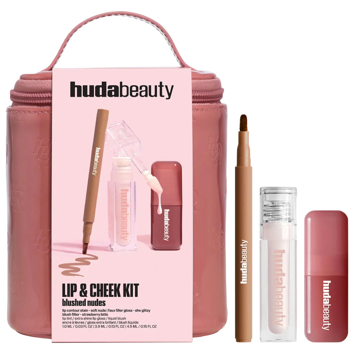 HUDA BEAUTY  Blushed Nudes Lip & Cheek Kit Pre Orden