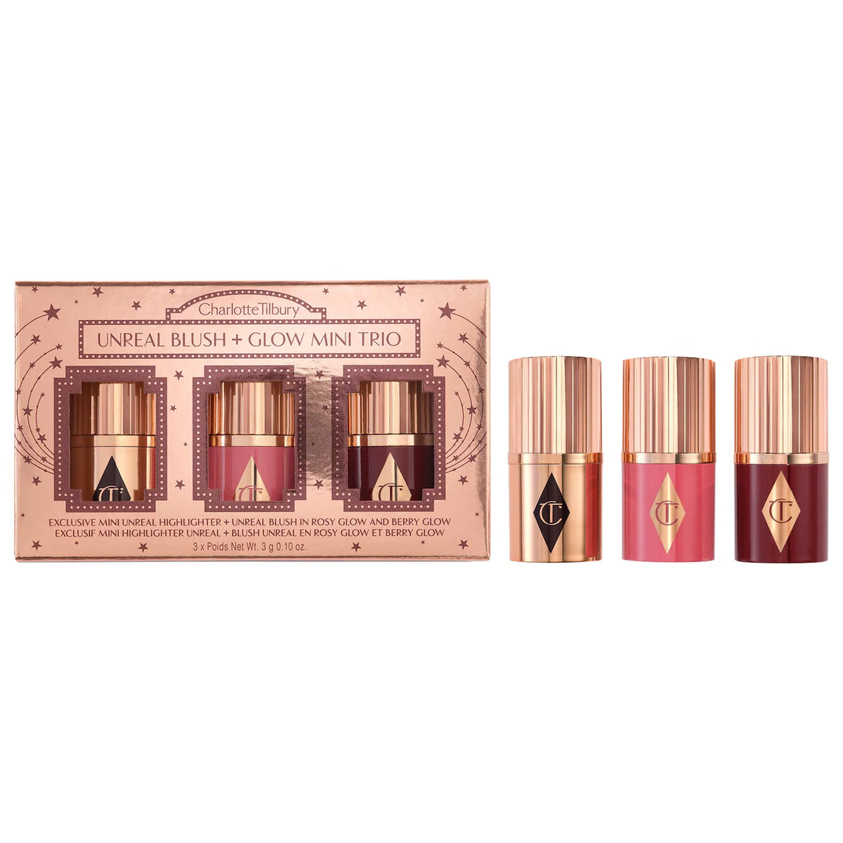 Charlotte Tilbury  Mini Unreal Blush + Glow Trio Pre Orden