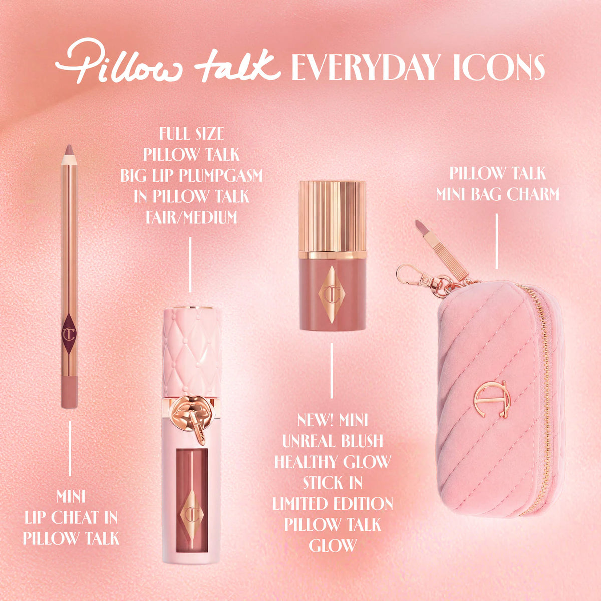 Charlotte Tilbury  Pillow Talk Everyday Icons Lip & Cheek Makeup Gift Set Pre orden